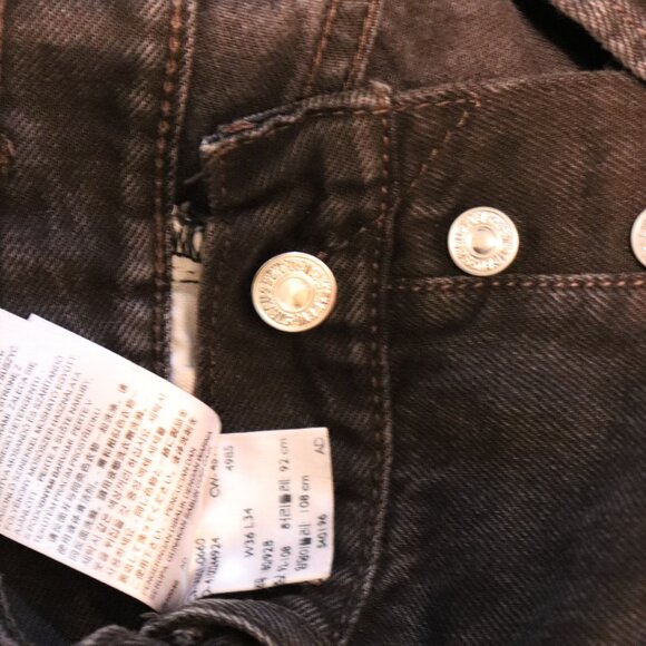 Levi 501 Black denim Jeans 36 x 34 pants Levis - Picture 7 of 8